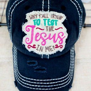 Distressed Black Cap The Jesus In Me